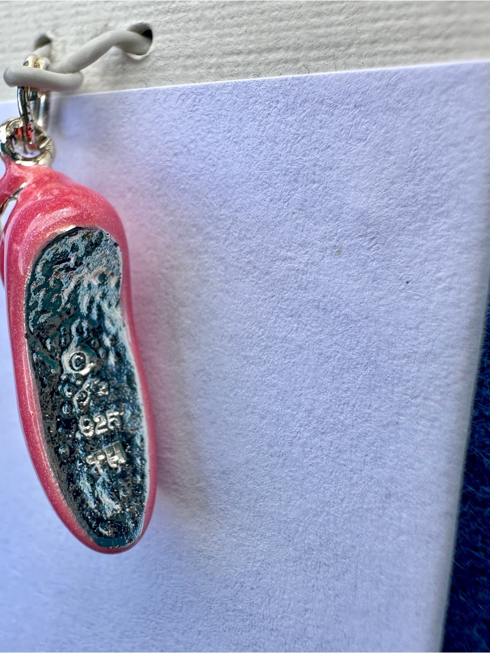 Sterling Silver Pink Ballet Slipper Charm - Picture 3 of 6